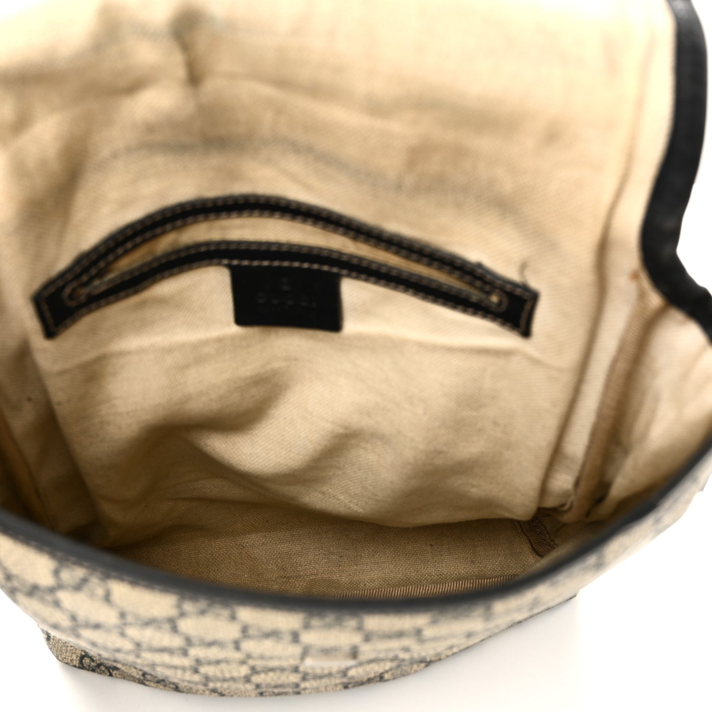 GG Plus Monogram Sellieria Calfskin Small Flap Messenger Bag Beige Blue