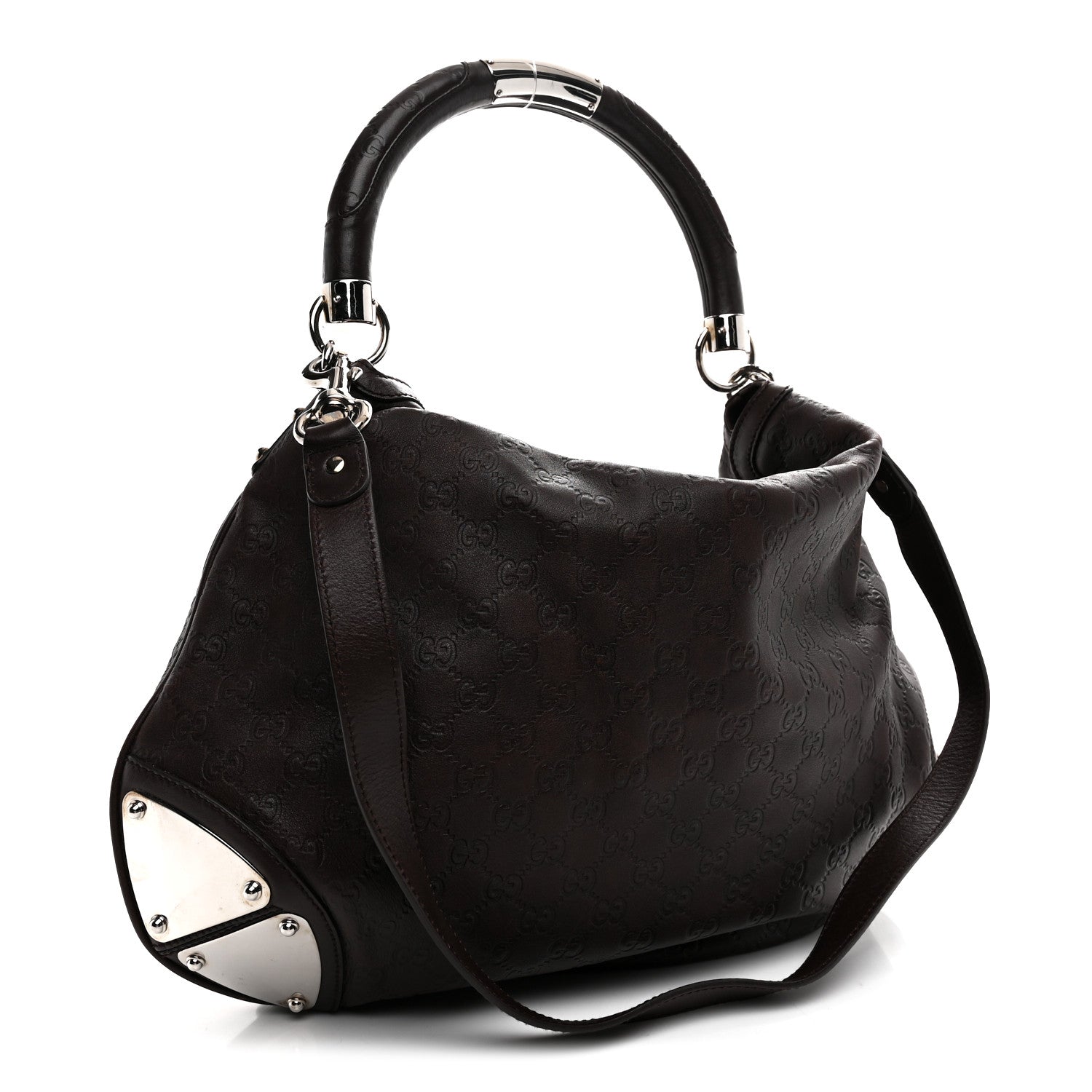 Gucci Guccissima Large Indy Top Handle Hobo Dark Brown 3 of 10