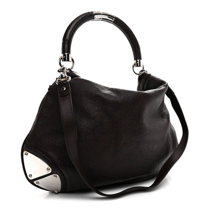 Gucci Guccissima Large Indy Top Handle Hobo Dark Brown 3 of 10
