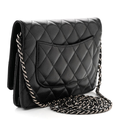 Chanel Caviar Quilted Reissue Wallet On Chain WOC Black 3 of 12