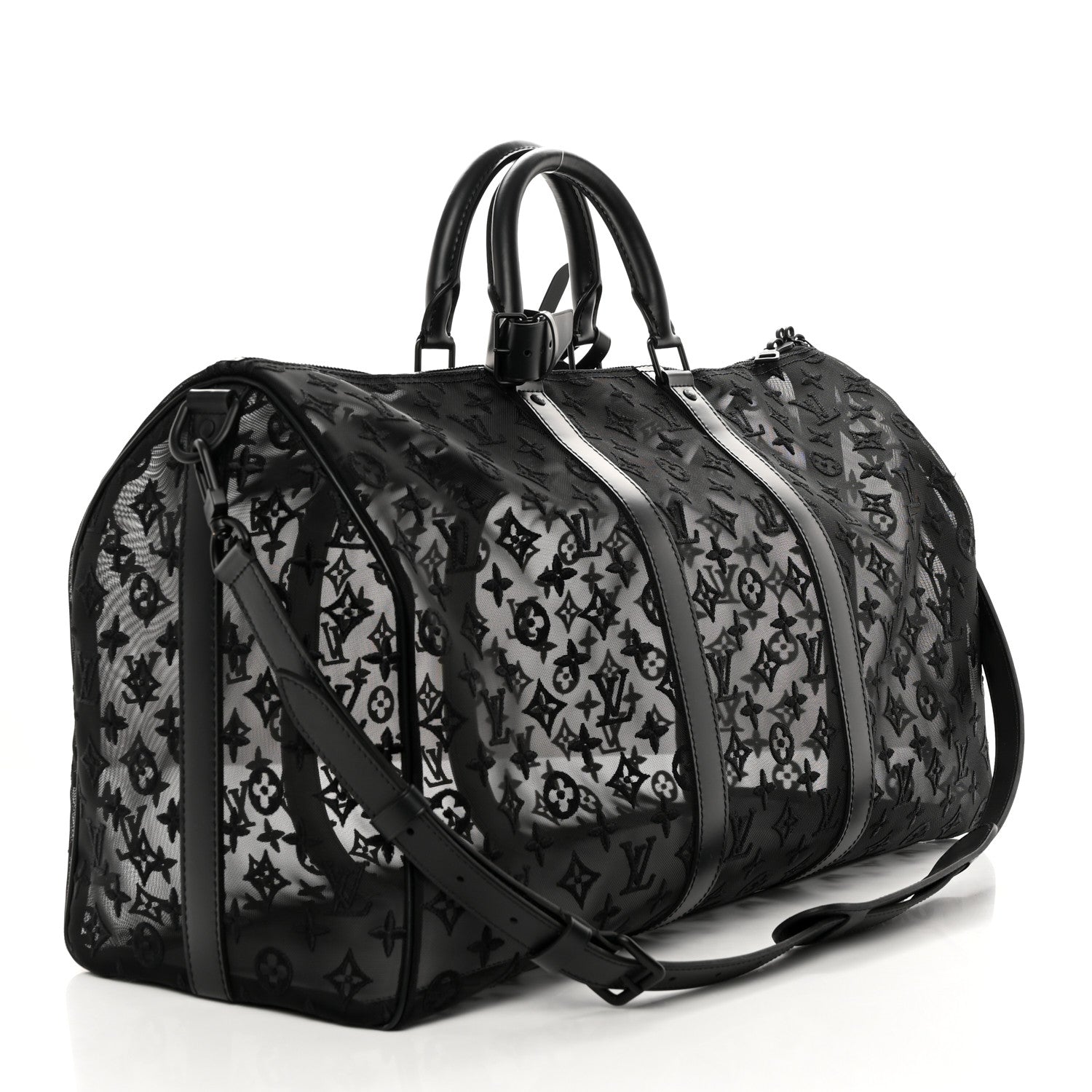 Louis Vuitton Monogram See Through Keepall Bandouliere 50 Black 2 of 11