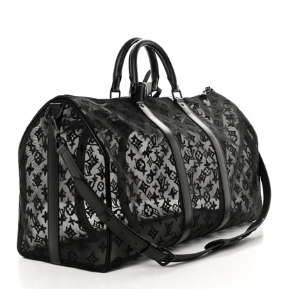Louis Vuitton Monogram See Through Keepall Bandouliere 50 Black 2 of 11