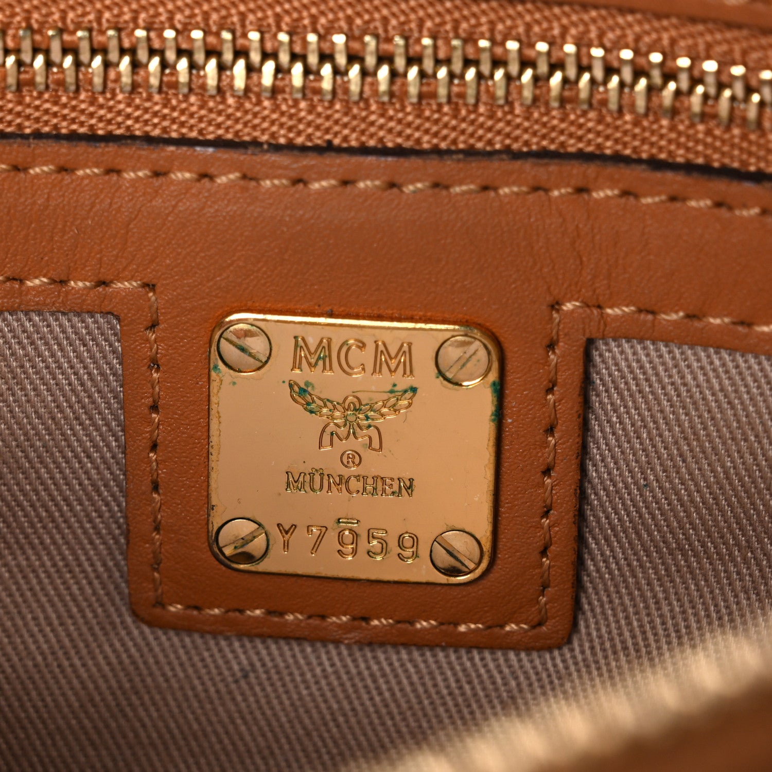 MCM Visetos Medium Crossbody Pouch Cognac 6 of 13
