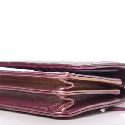 Chanel Iridescent Lambskin Quilted Mini Wallet On Chain WOC Purple 7 of 11