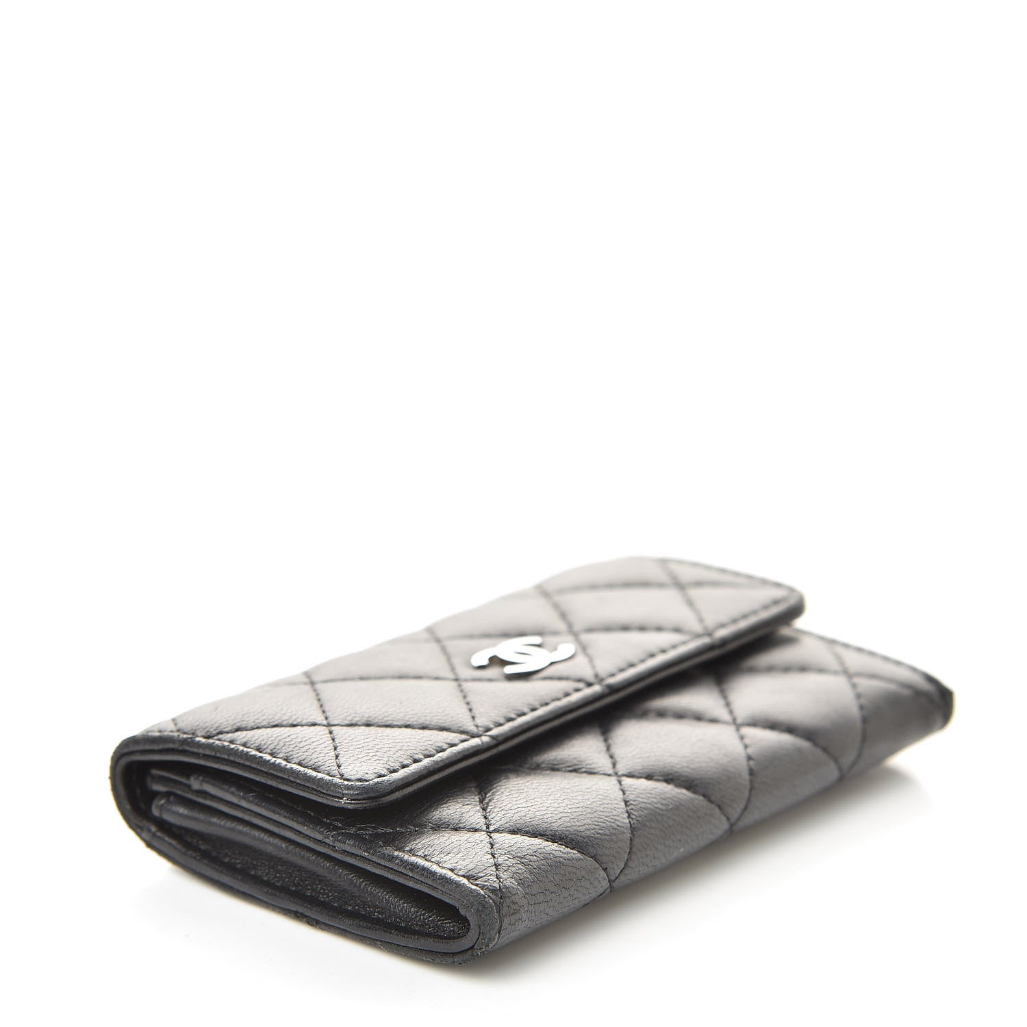 Chanel Lambskin Quilted Flap Card Holder Black 4 of 9