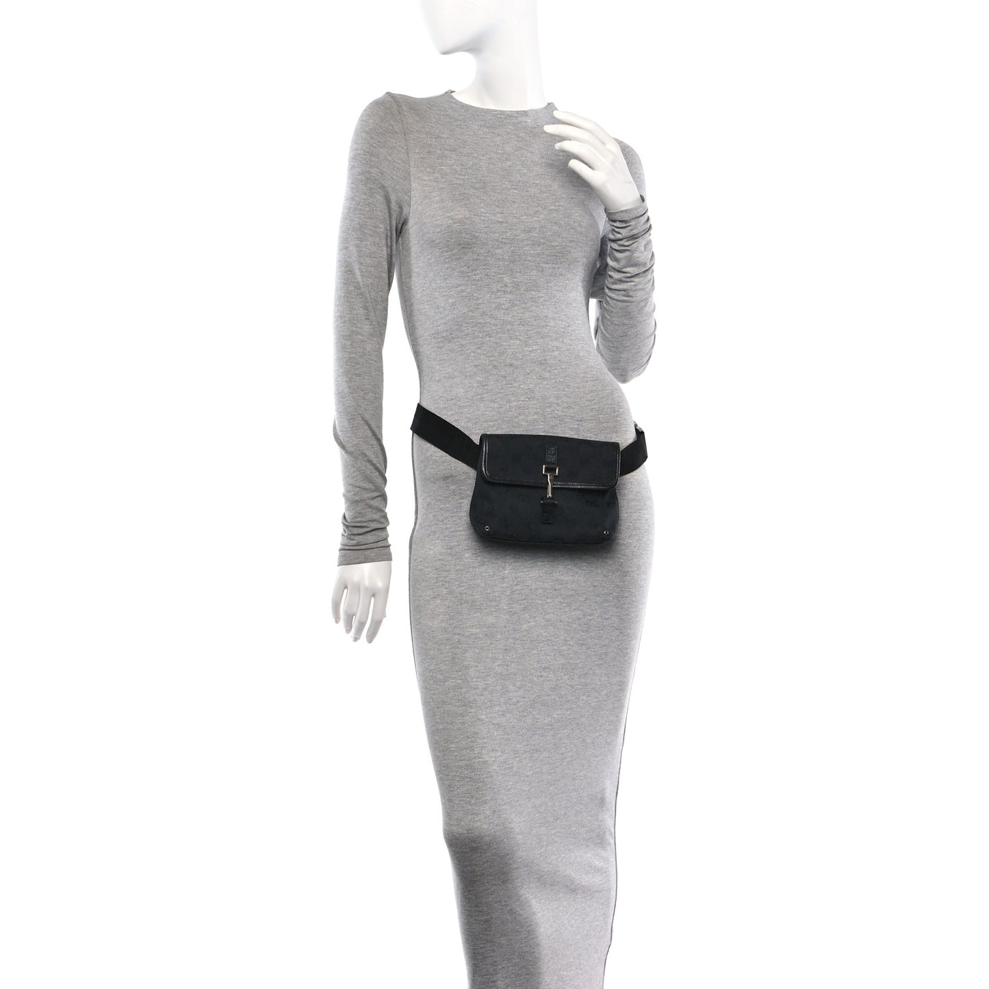 GG Monogram Web Flight Belt Bag Black