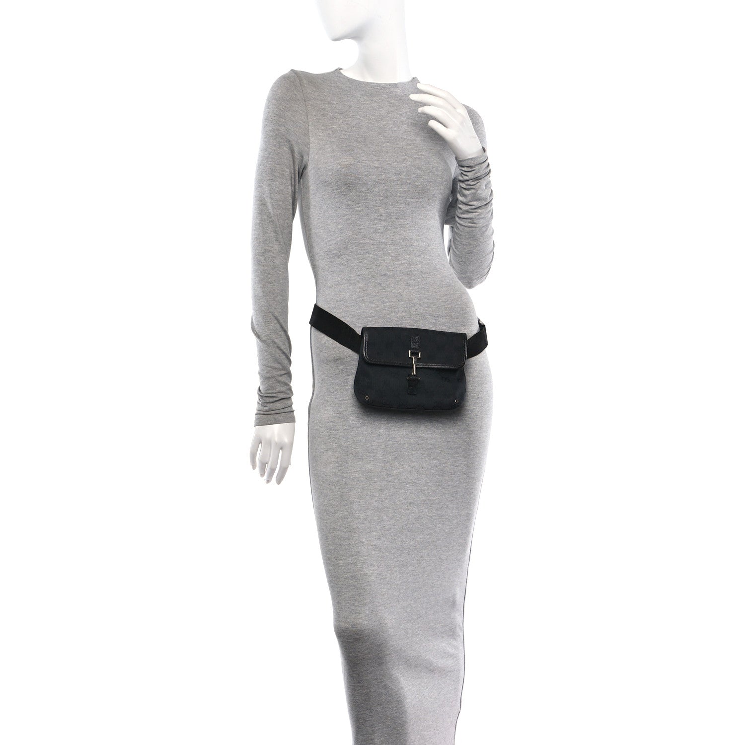 Gucci GG Monogram Web Flight Belt Bag Black 2 of 12