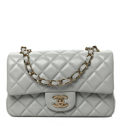 Chanel Lambskin Quilted Mini Rectangular Flap Grey 1 of 9
