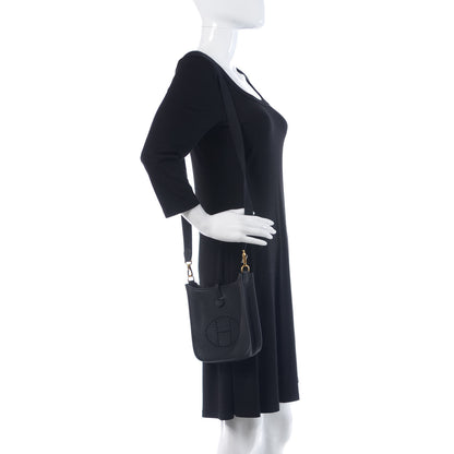 Hermes Taurillon Clemence Evelyne TPM Black 2 of 11