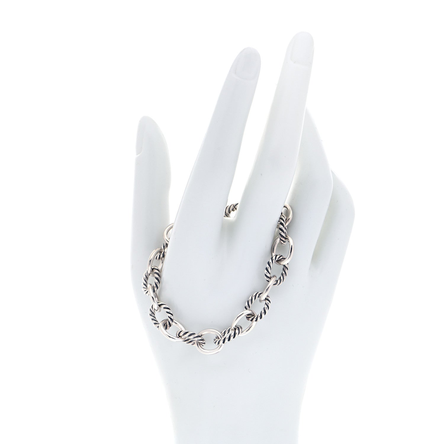 David Yurman Sterling Silver 10mm Medium Oval Link Bracelet 2 of 6