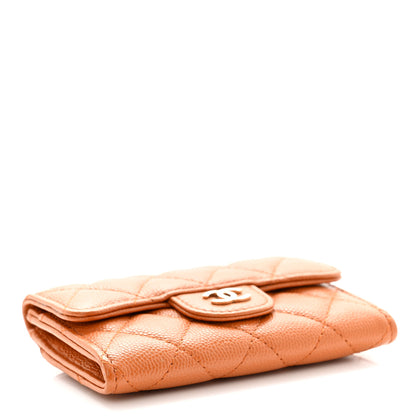 Chanel Caviar Quilted Flap Card Holder Wallet Light Brown 4 of 9