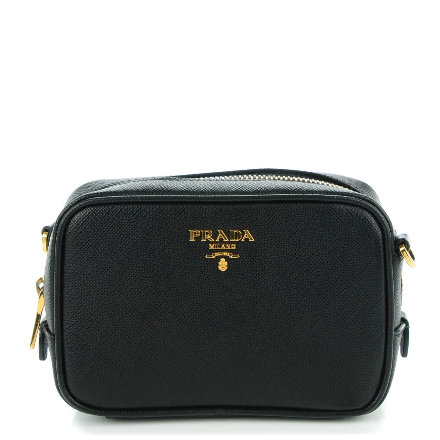 Saffiano Mini Camera Crossbody Bag Nero Black