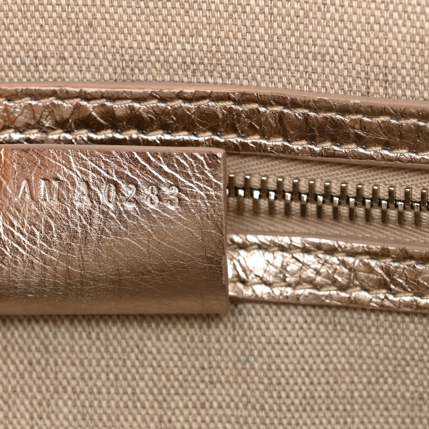Metallic Calfskin Medium Voyou Bag Dusty Gold