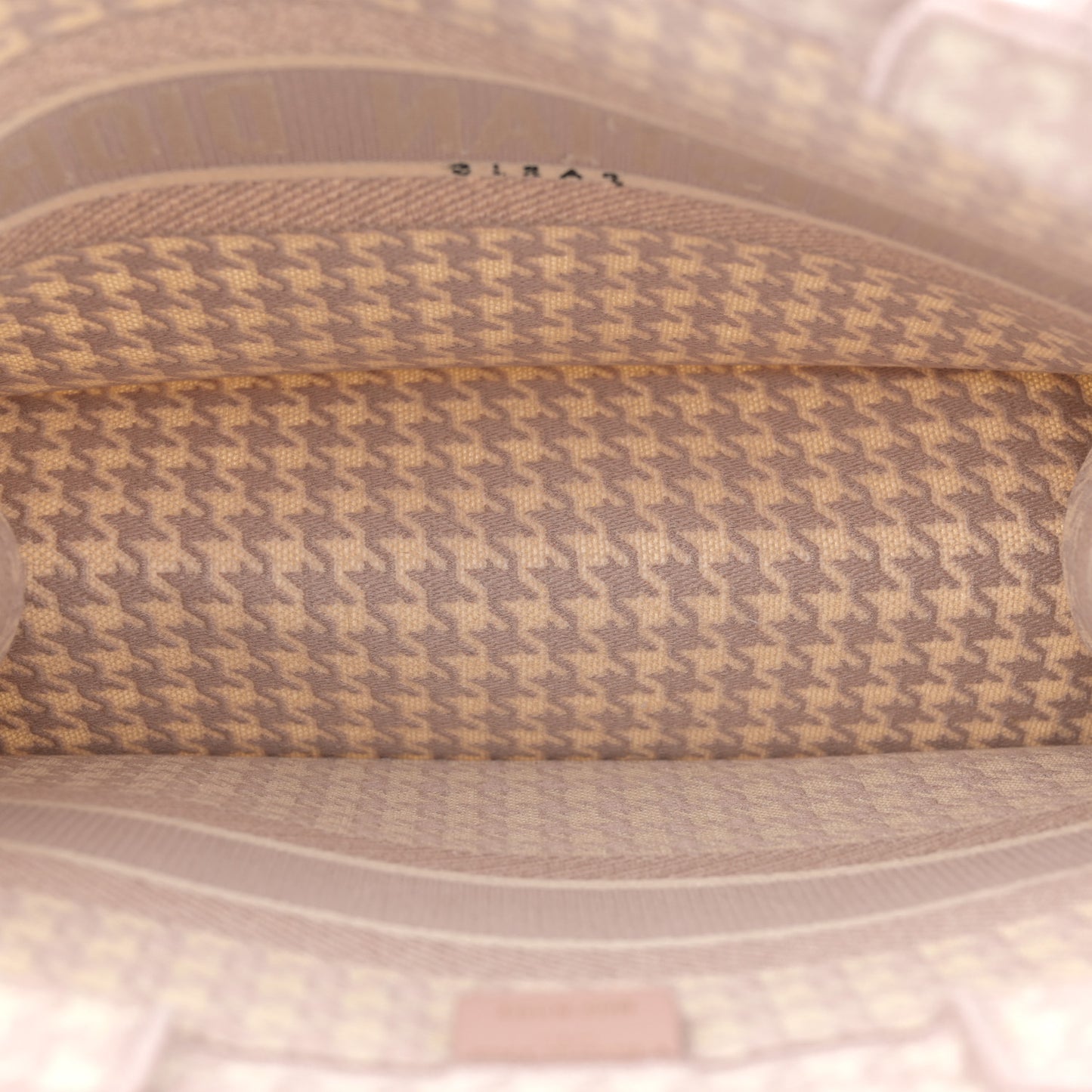 Canvas Macro Houndstooth Embroidered Book Tote Pink White