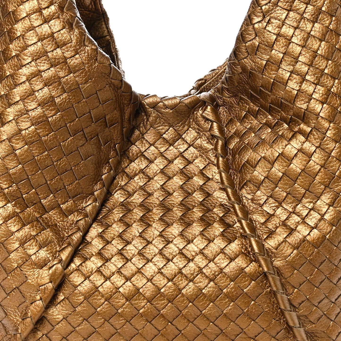 Cervo Intrecciato Large Simple Hobo New Bronze