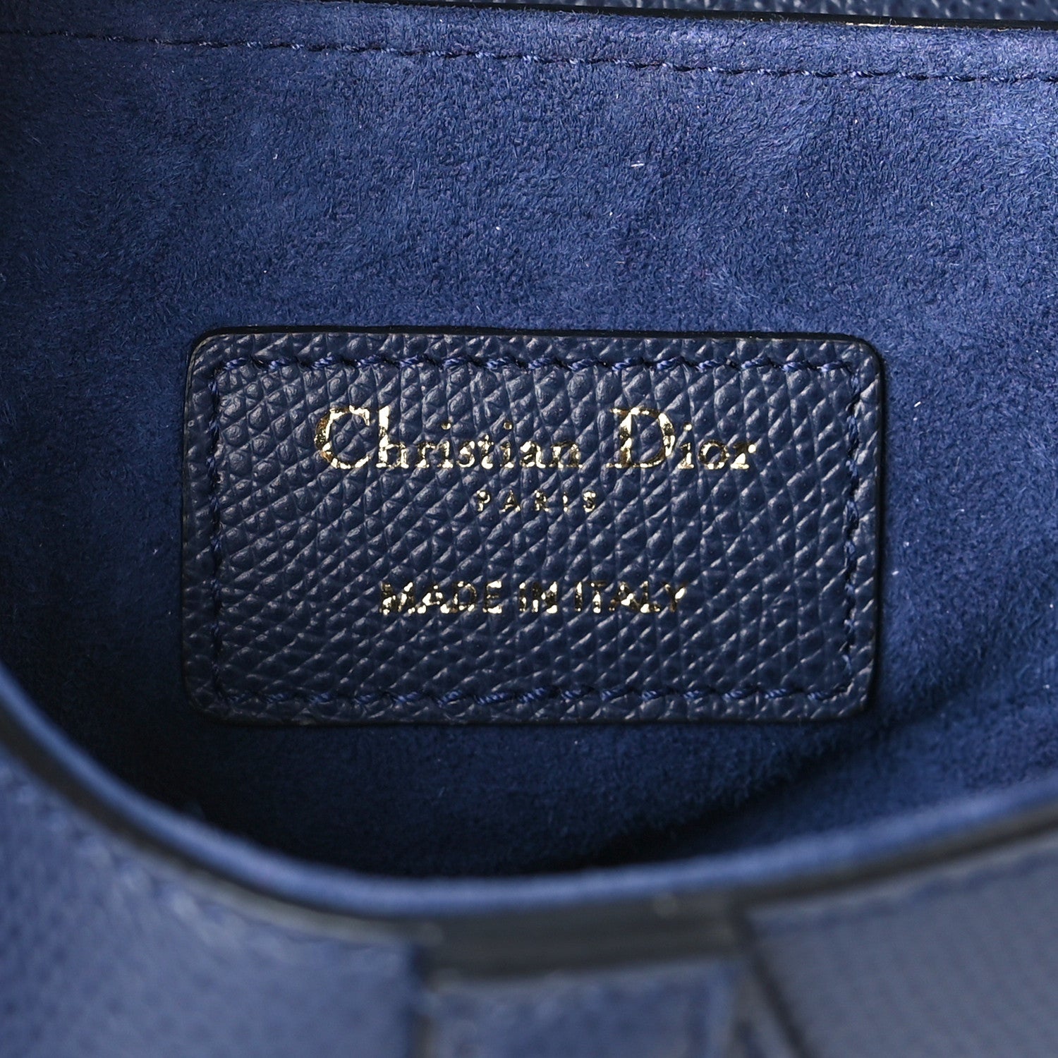 Christian Dior Grained Calfskin Mini Saddle Bag Navy 6 of 8