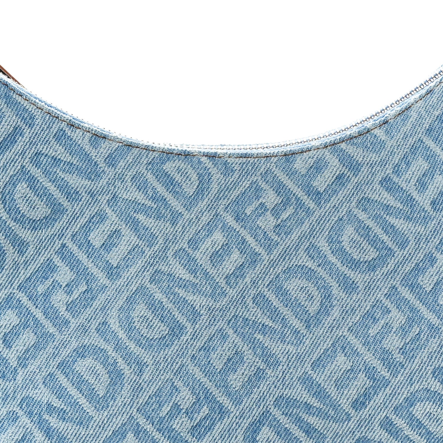 Fendi Denim Vitello Grace Mirror Logo Small Fendigraphy Hobo Bag Blue 7 of 9