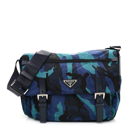 Prada Tessuto Nylon Camouflage Messenger Bag Royal 1 of 10