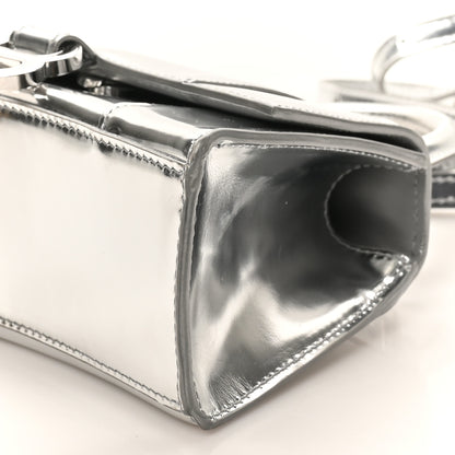 Balenciaga Mirror Calfskin Hourglass Top Handle Bag XS Silver 10 of 10