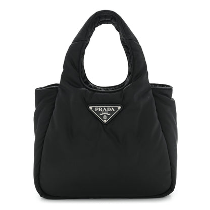 Prada Re-Nylon Soft Padded Small Double Handled Shoulder Bag Black 1 of 10