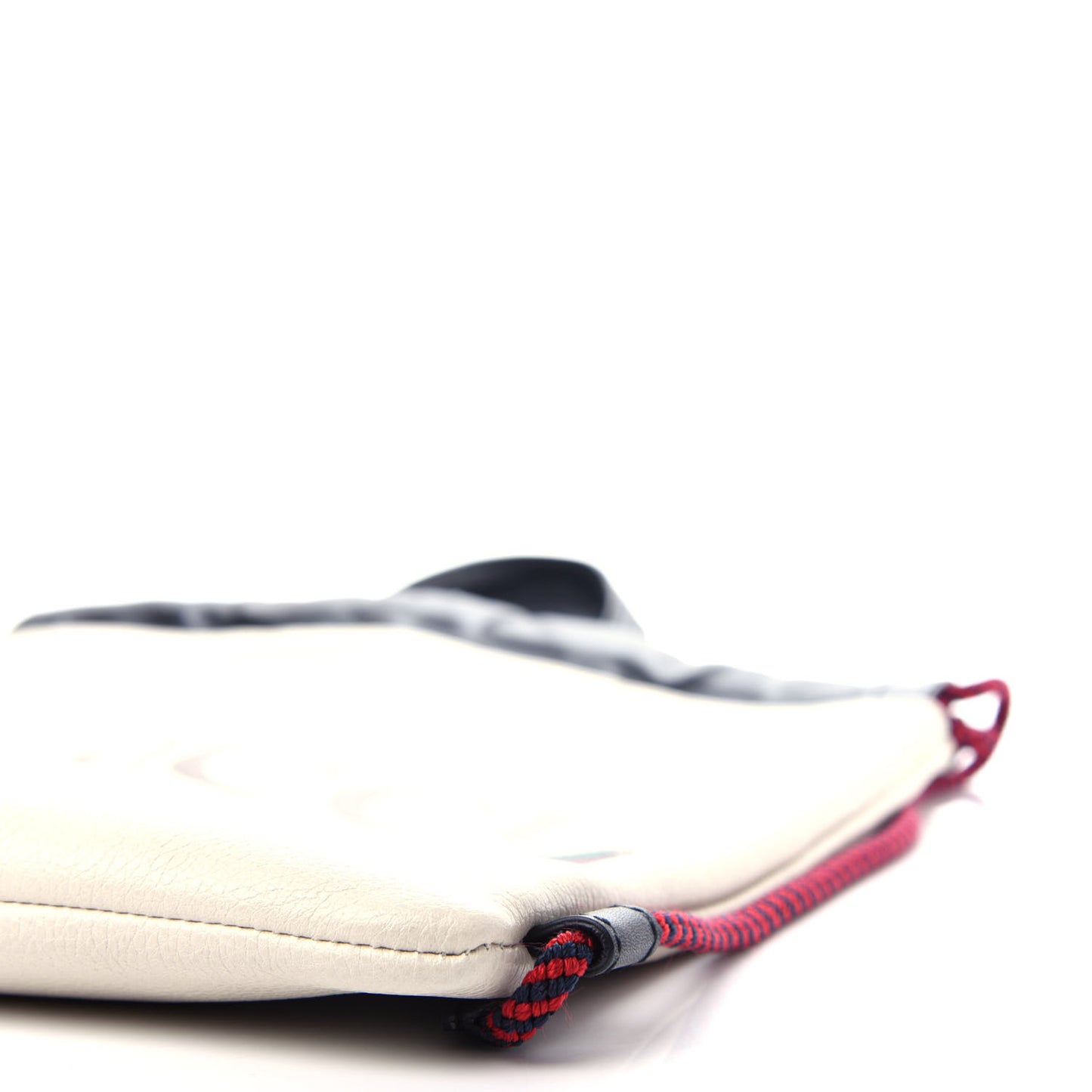 Calfskin Logo Drawstring Backpack Mystic White