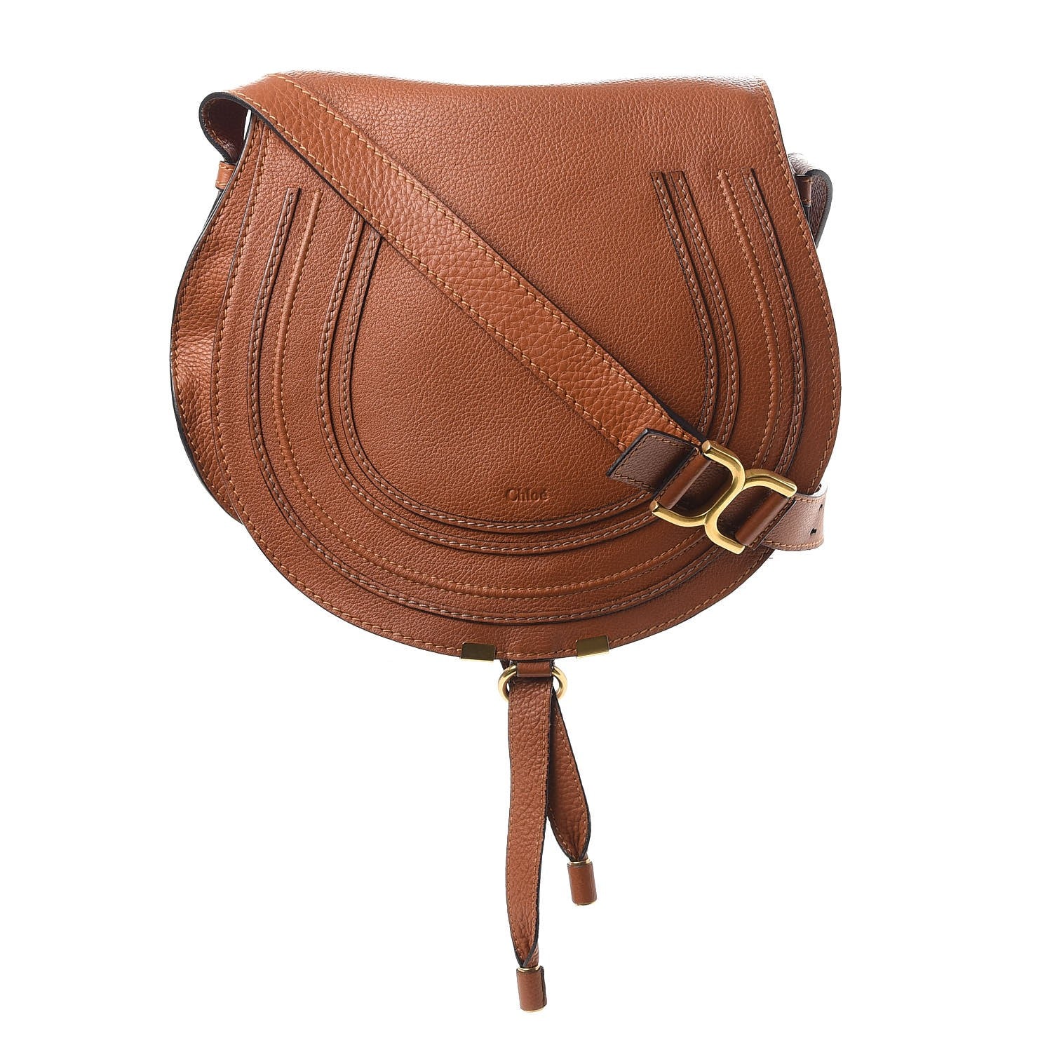 Chloe Calfskin Medium Marcie Round Crossbody Bag Tan 1 of 11