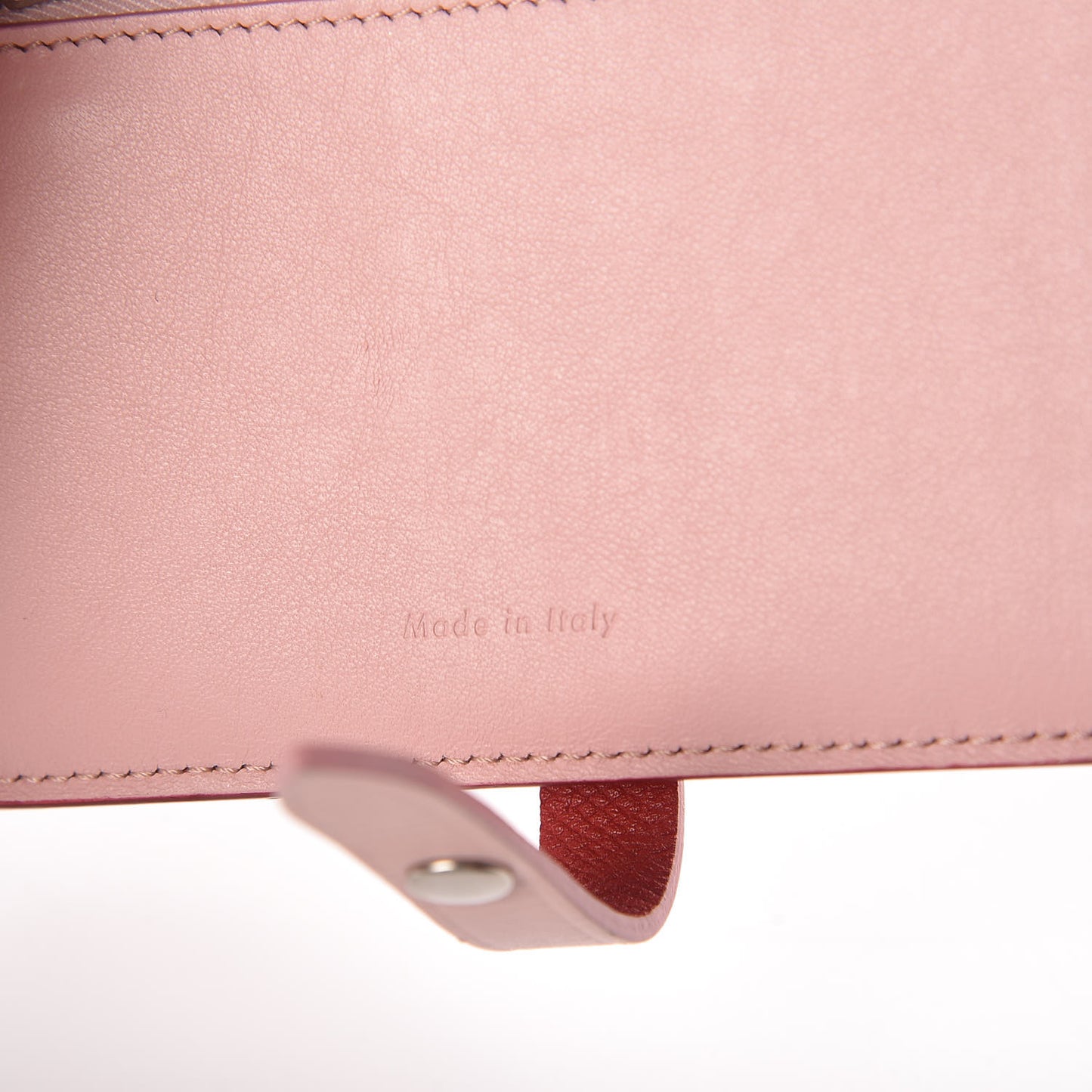 Grained Calfskin Medium Multifunction Strap Wallet Rust