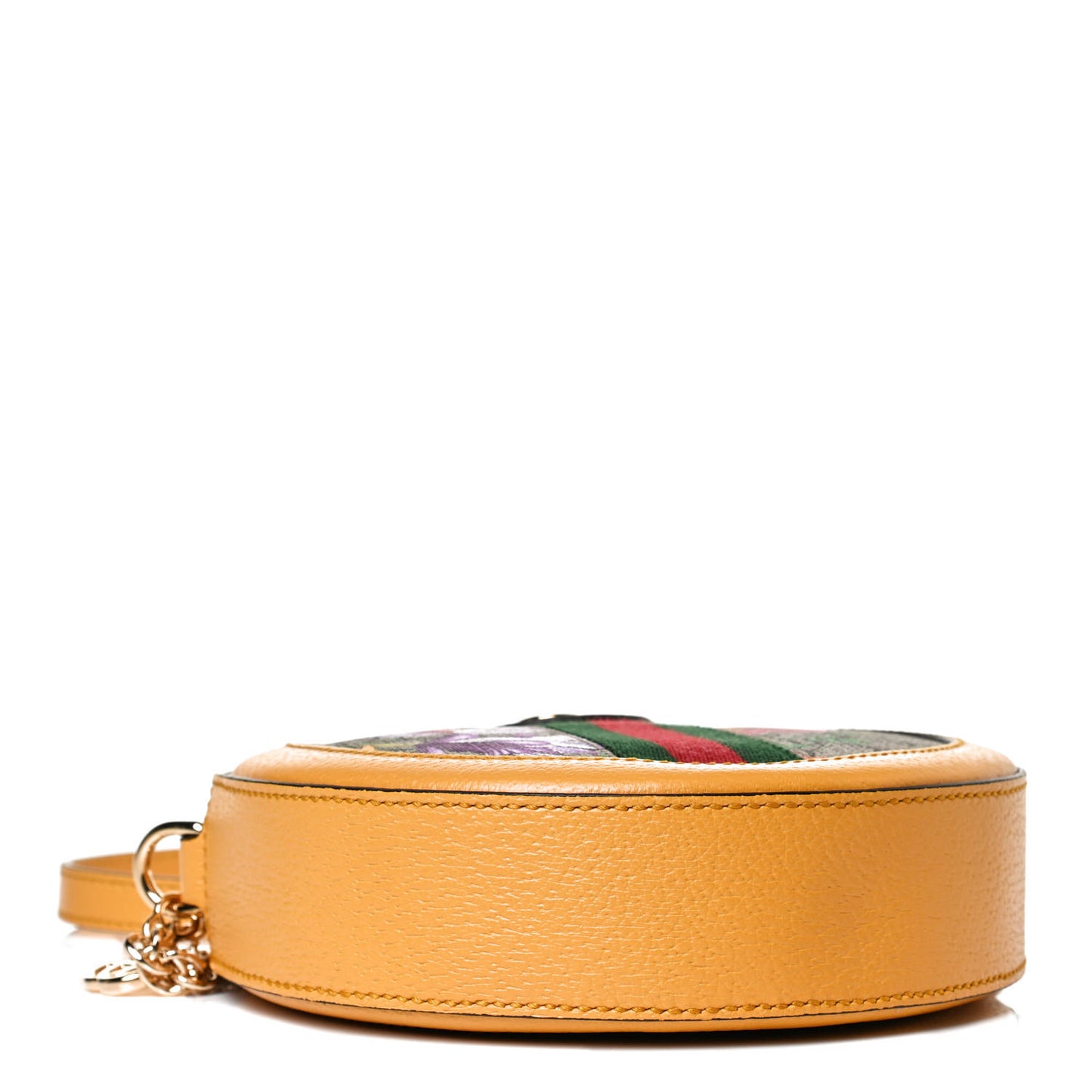 GG Supreme Monogram Flora Web Mini Ophidia Round Shoulder Bag Beige Multicolor Crop