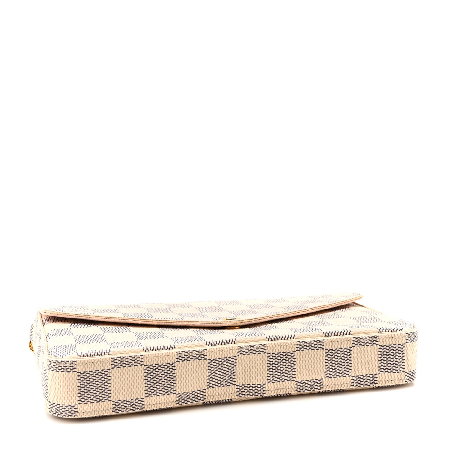 Damier Azur Pochette Felicie Chain Wallet Rose Ballerine