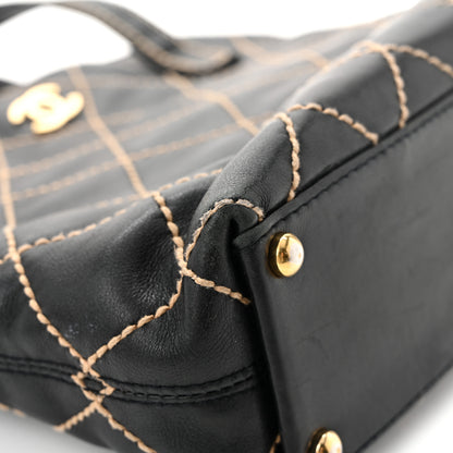 Chanel Calfskin Stitch Small Surpique Tote Black 12 of 15