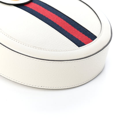 Gucci Textured Calfskin Web Mini Ophidia Round Shoulder Bag Mystic White 8 of 9