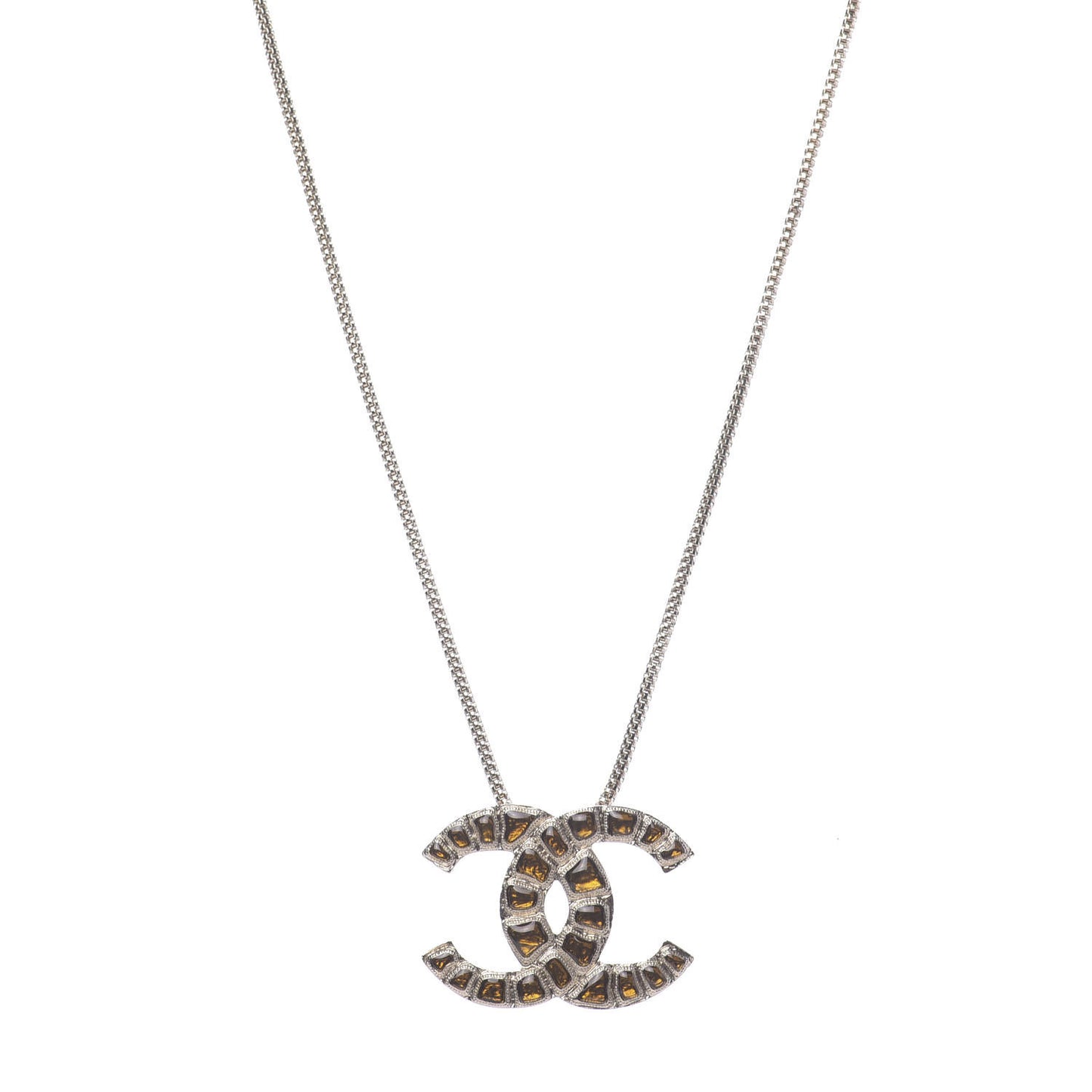 Resin Along The Nile CC Pendant Necklace Gold Orange