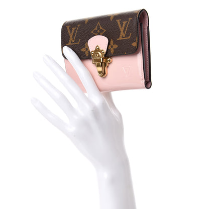 Louis Vuitton Patent Calfskin Monogram Cherrywood Compact Wallet Rose Ballerine 2 of 8