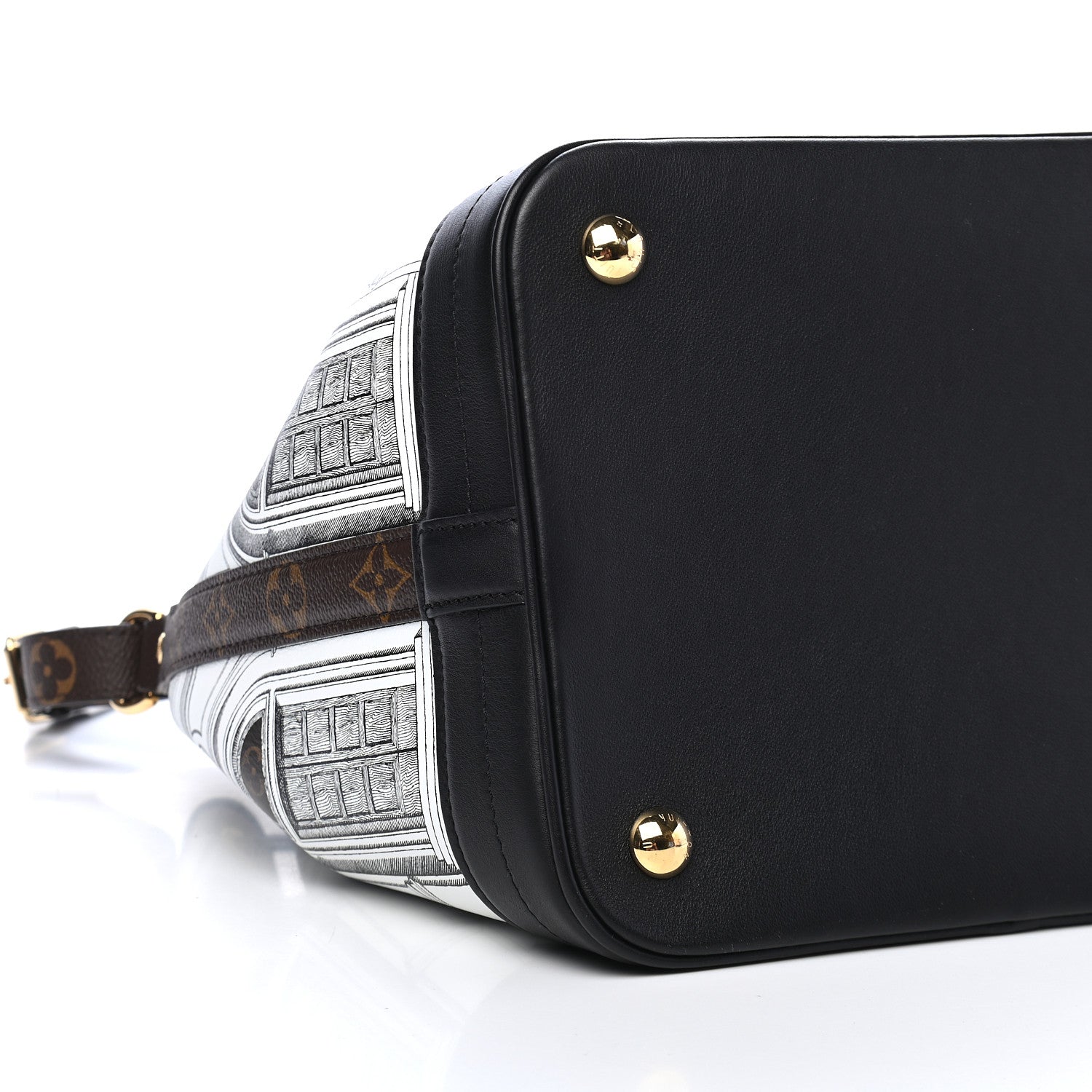 Louis Vuitton X FORNASETTI Calfskin Architettura Noe MM Black White 7 of 8