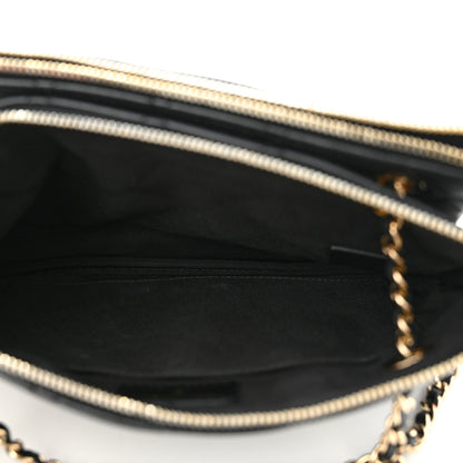 Chanel Shiny Lambskin Quilted Medium Double Case With Strap Black 6 of 12