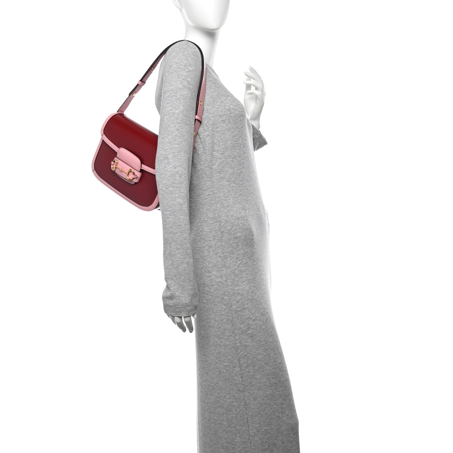 Gucci Azalea Calfskin Horsebit 1955 Shoulder Bag New Cherry Red Wild Rose 2 of 12