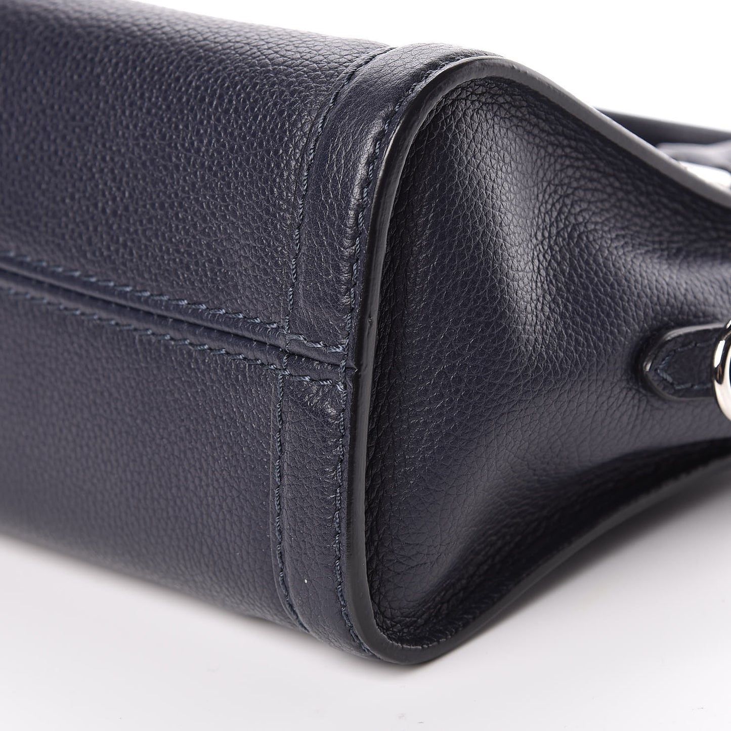 Pebbled Calfskin Mini Padlock Navy