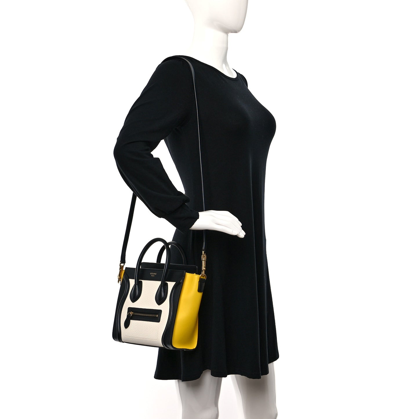 Elephant Calfskin Nano Tri-Color Luggage Yellow