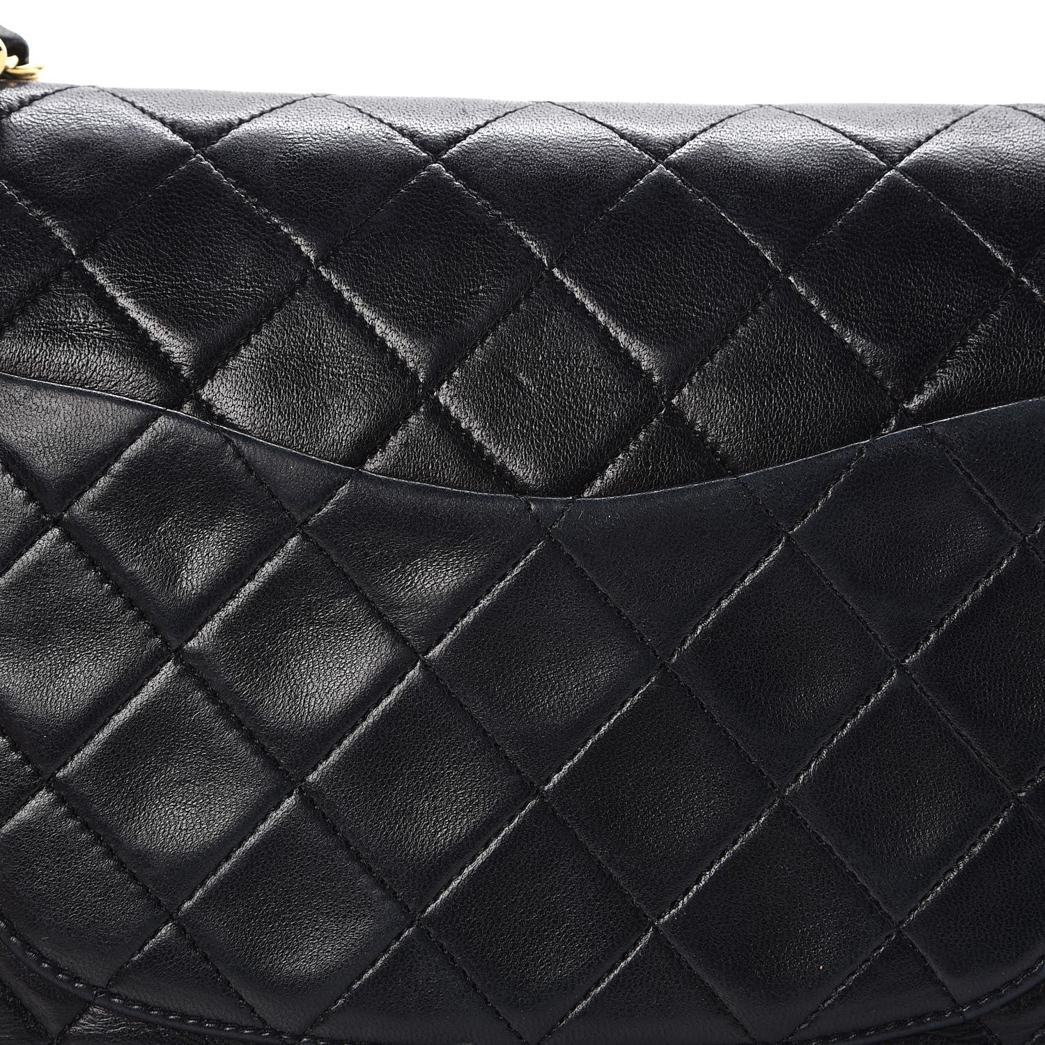 Chanel Lambskin Quilted Medium Double Flap Black 14 of 15