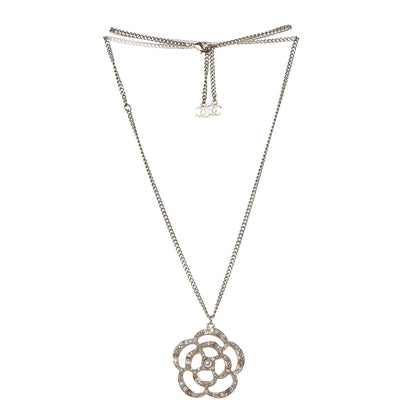 Chanel Crystal Pearl Camellia Necklace Gold 3 of 6