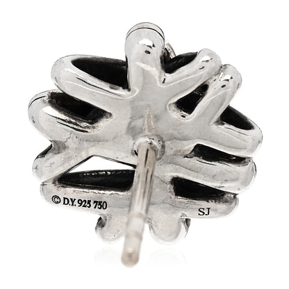 David Yurman Sterling Silver 18K Yellow Gold Crossover Stud Earrings 4 of 4