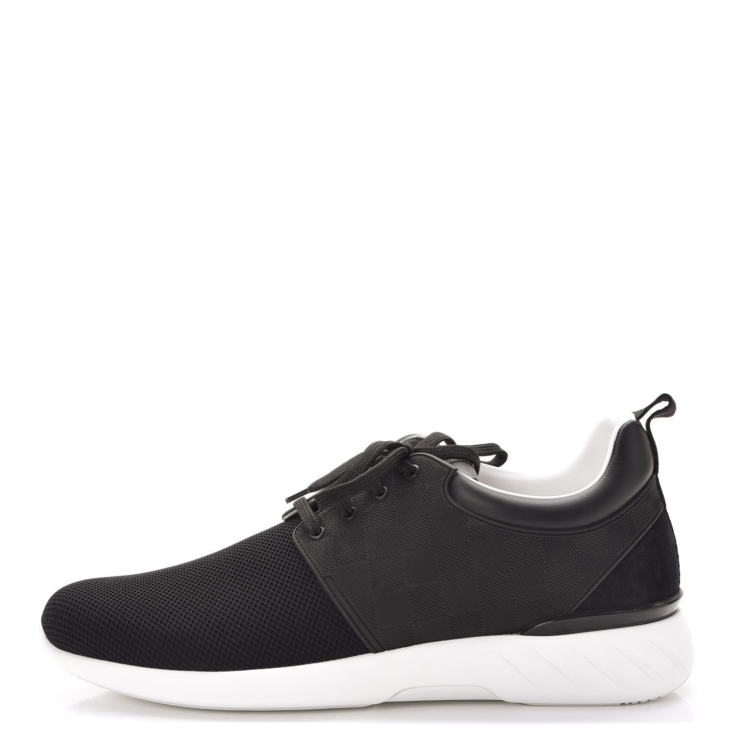 Rubber Mesh Suede Damier Fastlane Low Sneakers 10 Black