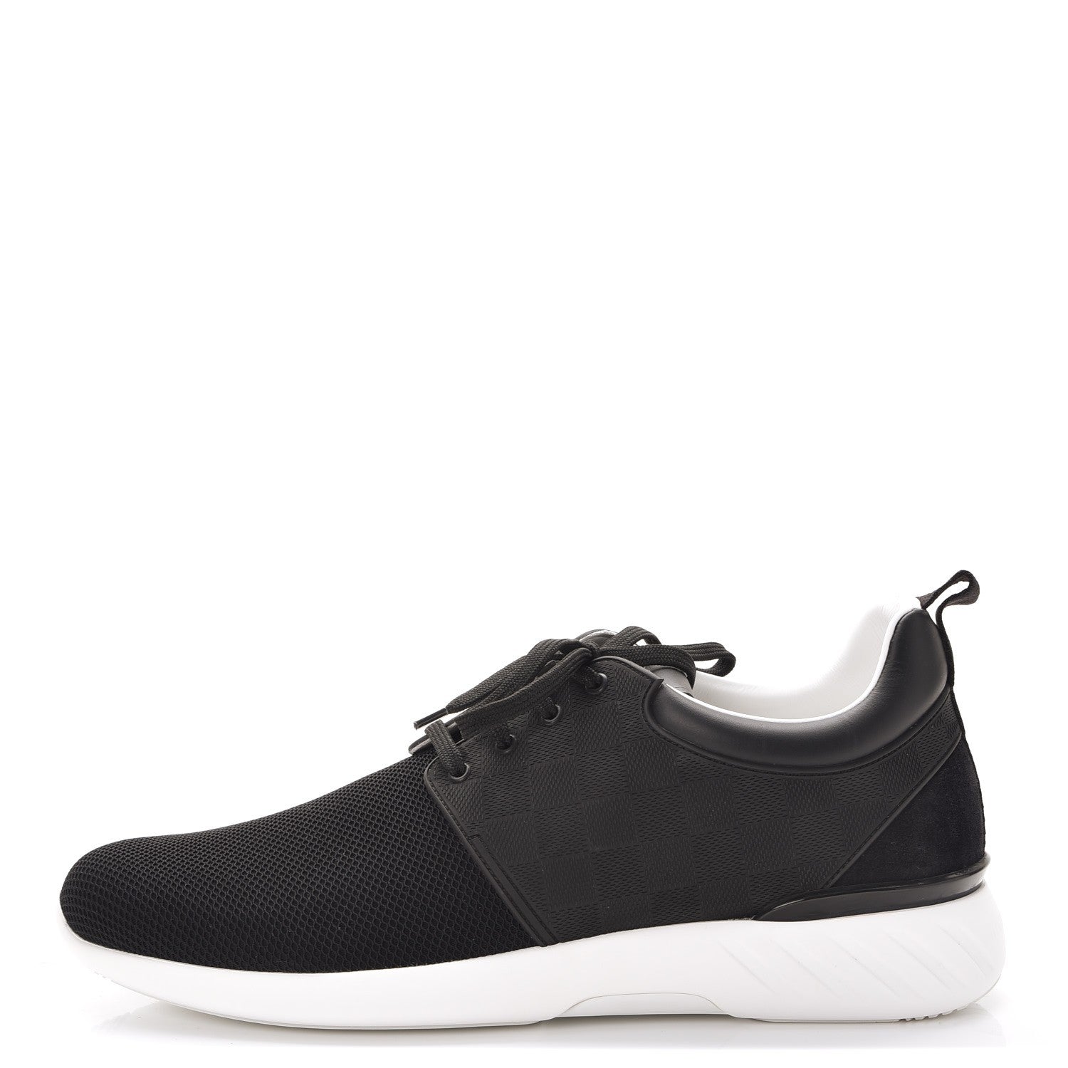 Louis Vuitton Rubber Mesh Suede Damier Fastlane Low Sneakers 10 Black 1 of 10