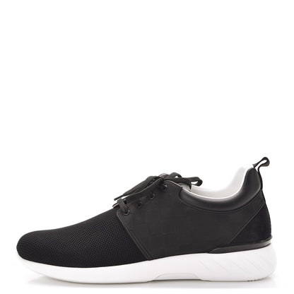 Louis Vuitton Rubber Mesh Suede Damier Fastlane Low Sneakers 10 Black 1 of 10