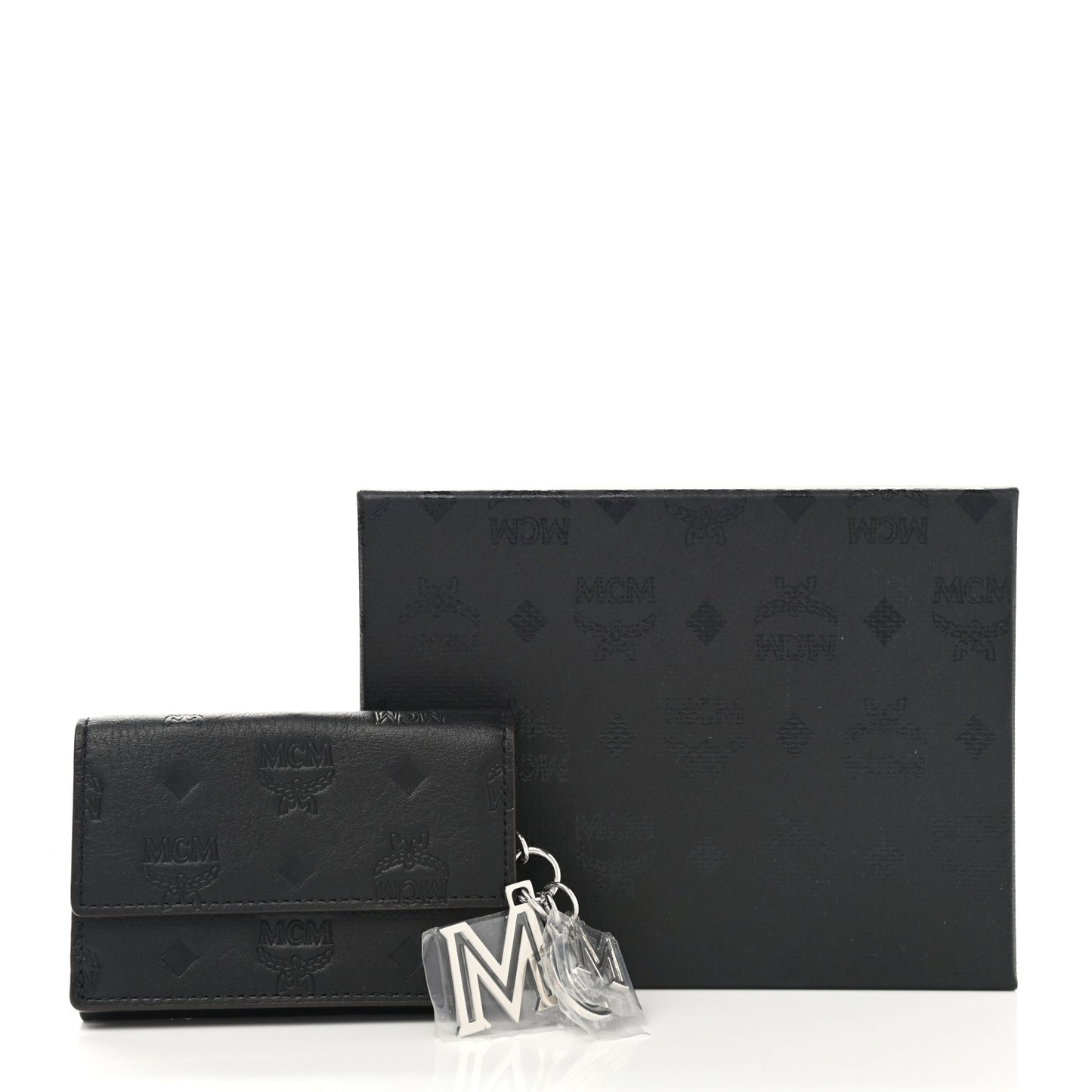 Calfskin Ottomar Monogram Tri-Fold Wallet Black