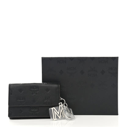 MCM Calfskin Ottomar Monogram Tri-Fold Wallet Black 9 of 9