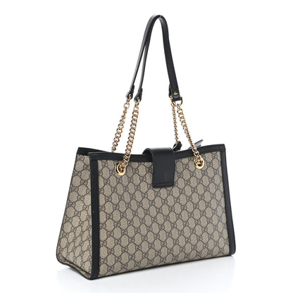 Gucci GG Supreme Monogram Medium Padlock Tote Black 3 of 8