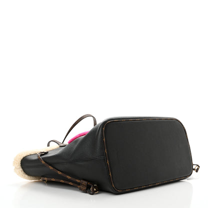 Louis Vuitton Calfskin Monogram Teddy Neverfull MM Black 4 of 10