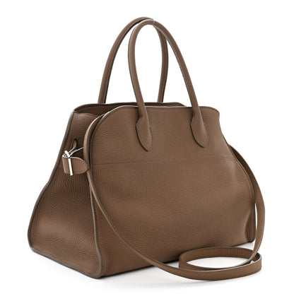 The Row Matte Grained Calfskin Soft Margaux 12 Taupe 3 of 9
