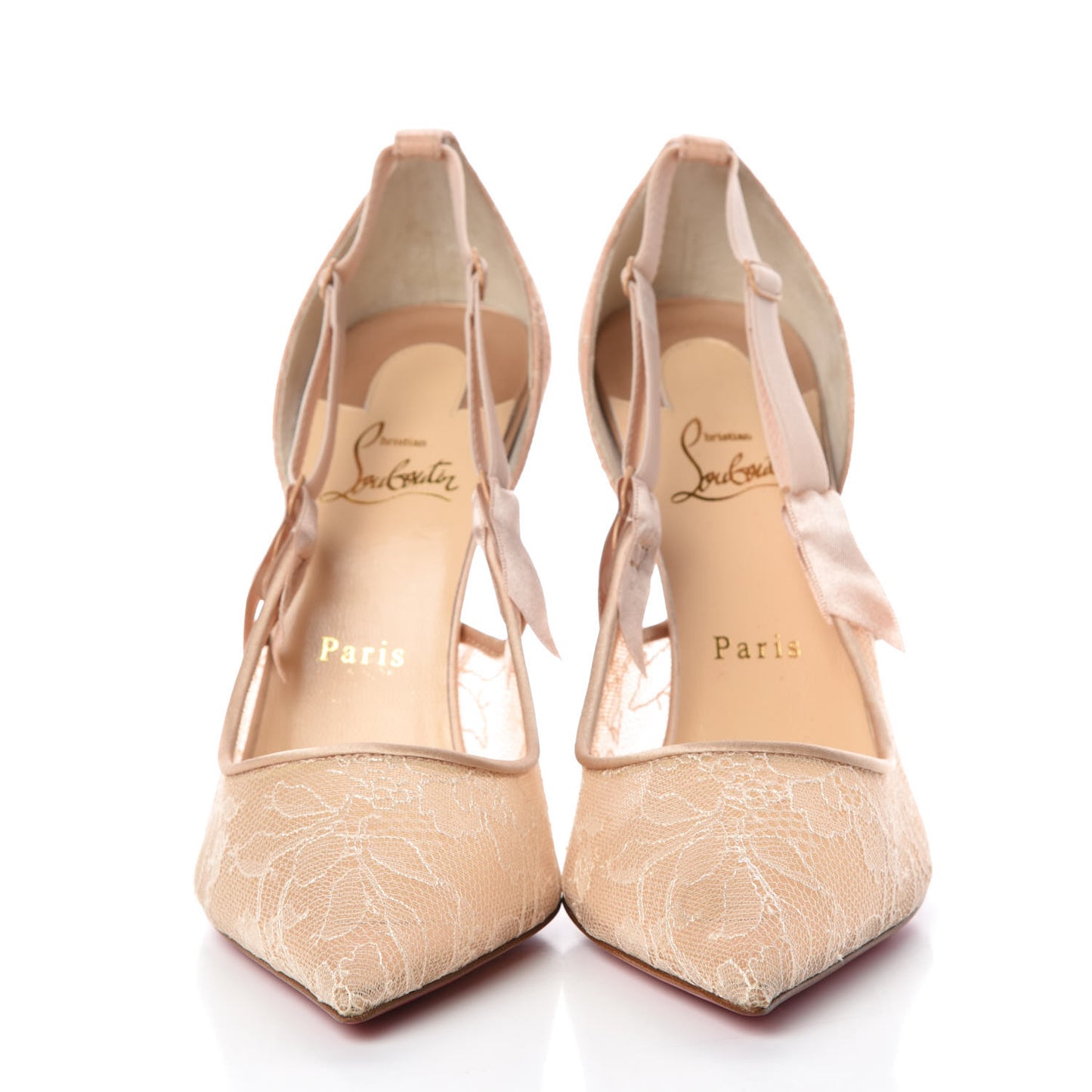 Satin Chantilly Lace Hot Jeanbi 100 Pumps 41 Nude
